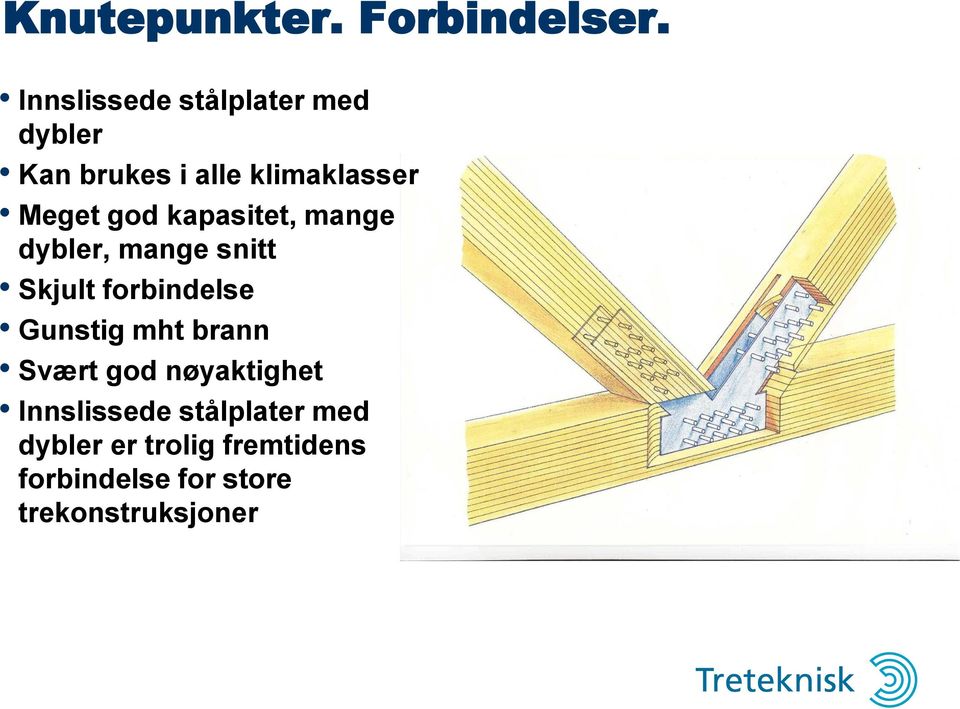 god kapasitet, mange dybler, mange snitt Skjult forbindelse Gunstig mht