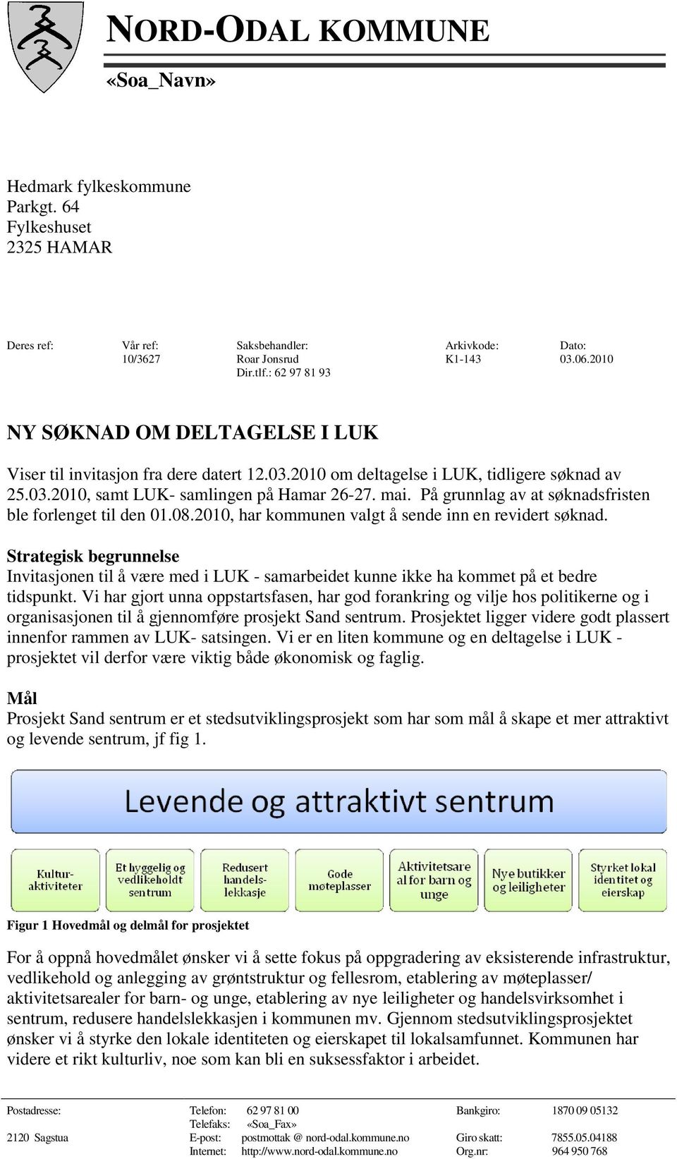 På grunnlag av at søknadsfristen ble forlenget til den 01.08.2010, har kommunen valgt å sende inn en revidert søknad.