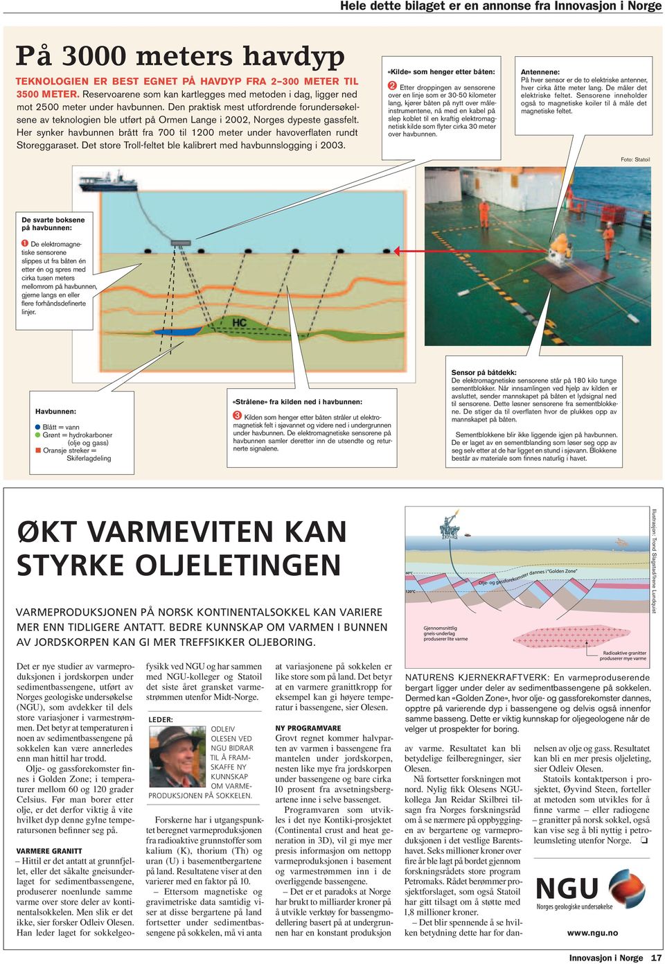 Her synker havbunnen brått fra 700 til 1200 meter under havoverflaten rundt Storeggaraset. Det store Troll-feltet ble kalibrert med havbunnslogging i 2003.