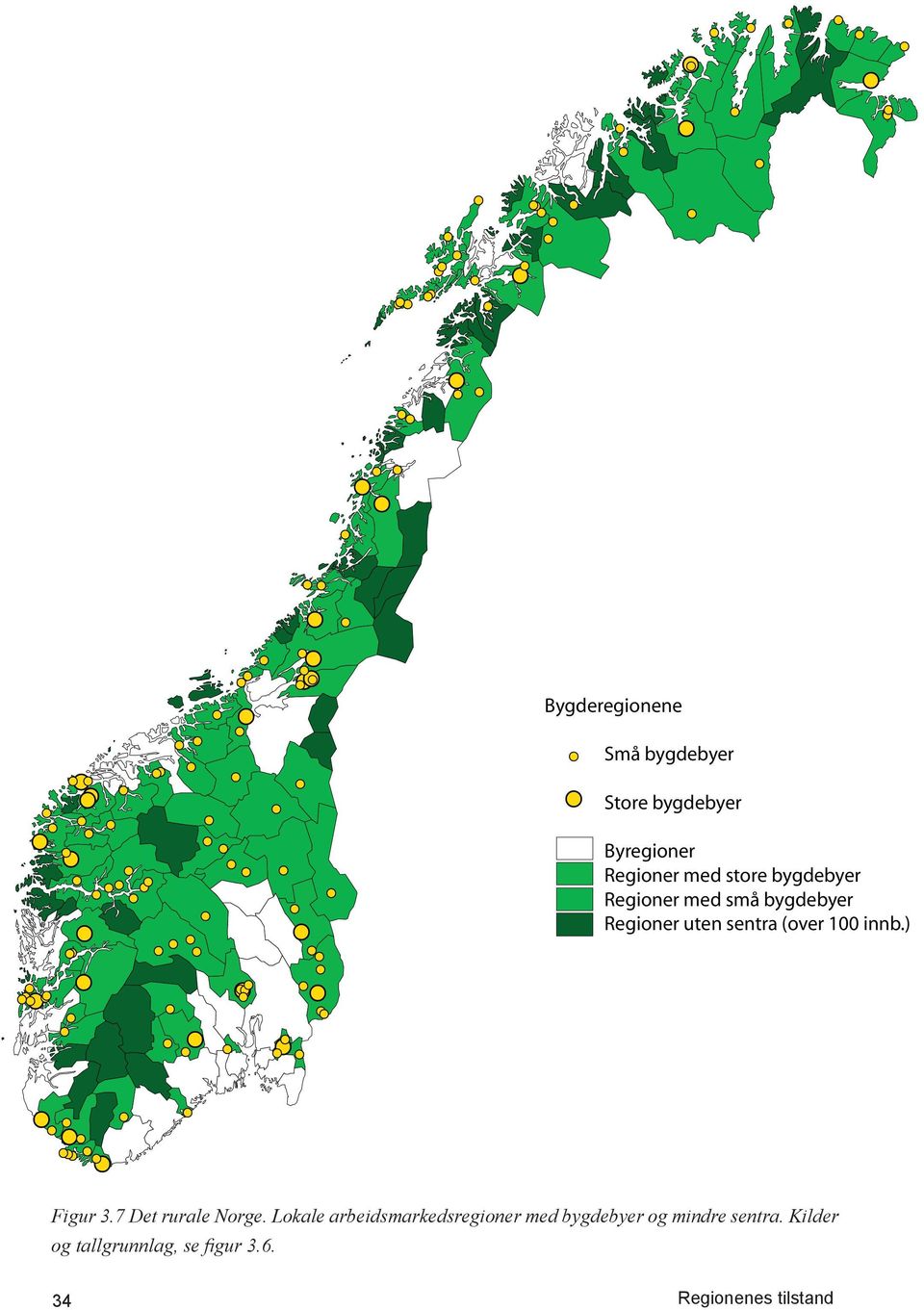 bygdebyer og mindre sentra.