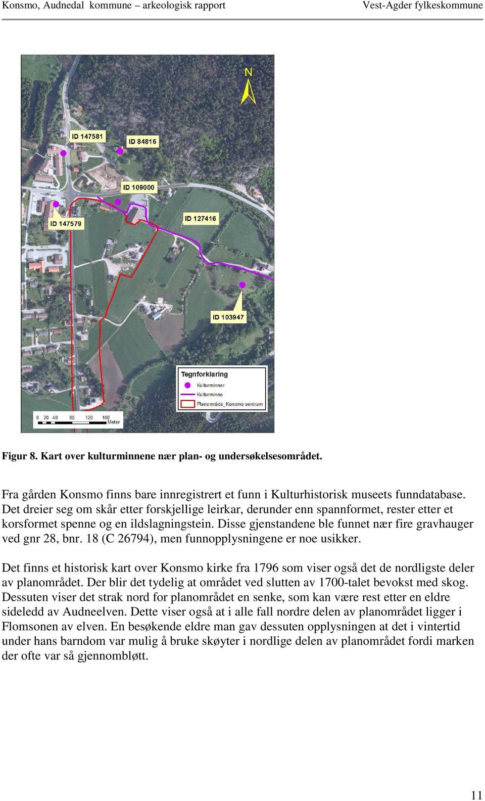 Disse gjenstandene ble funnet nær fire gravhauger ved gnr 28, bnr. 18 (C 26794), men funnopplysningene er noe usikker.