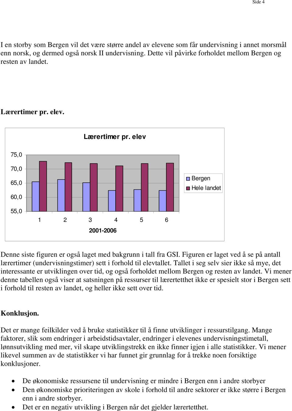 Figuren er laget ved å se på antall lærertimer (undervisningstimer) sett i forhold til elevtallet.