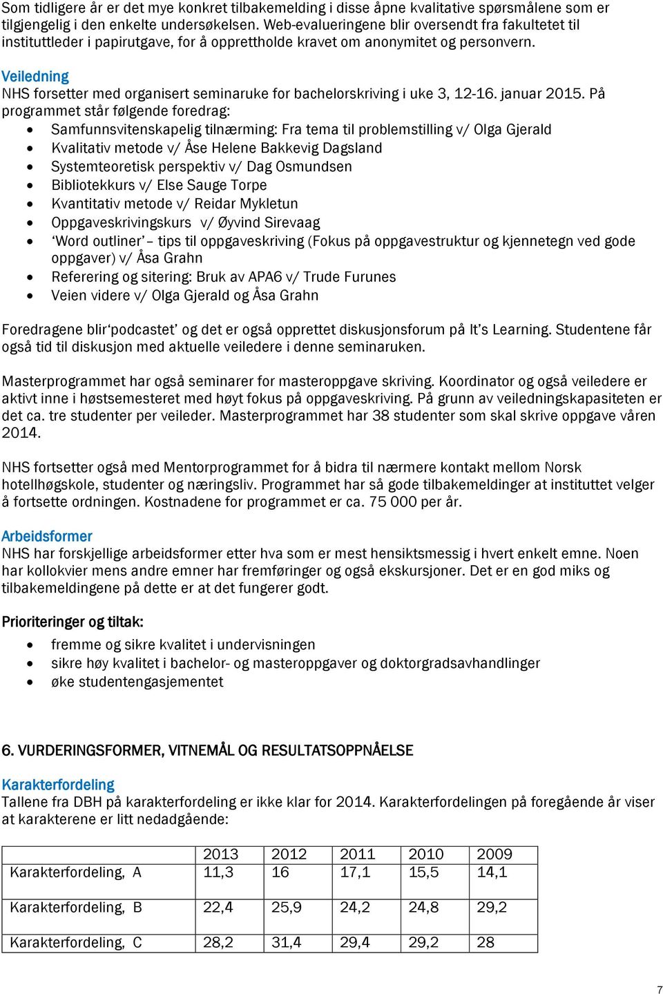 Veiledning NHS forsetter med organisert seminaruke for bachelorskriving i uke 3, 12-16. januar 2015.