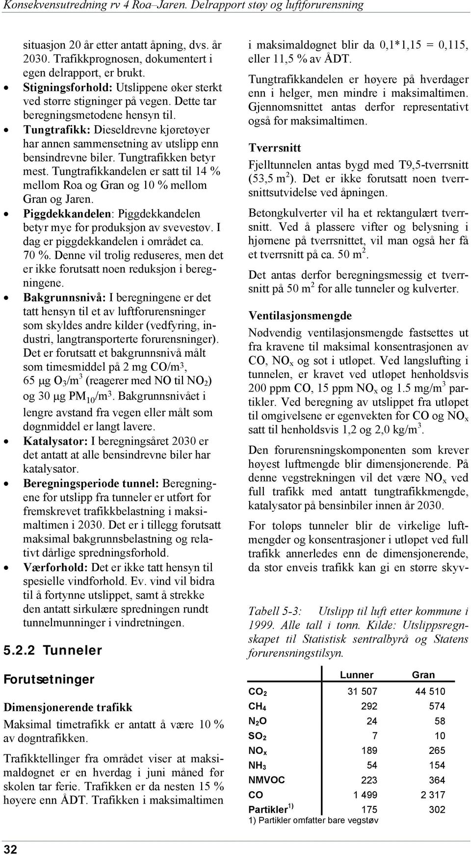 Tungtrafikk: Dieseldrevne kjøretøyer har annen sammensetning av utslipp enn bensindrevne biler. Tungtrafikken betyr mest.