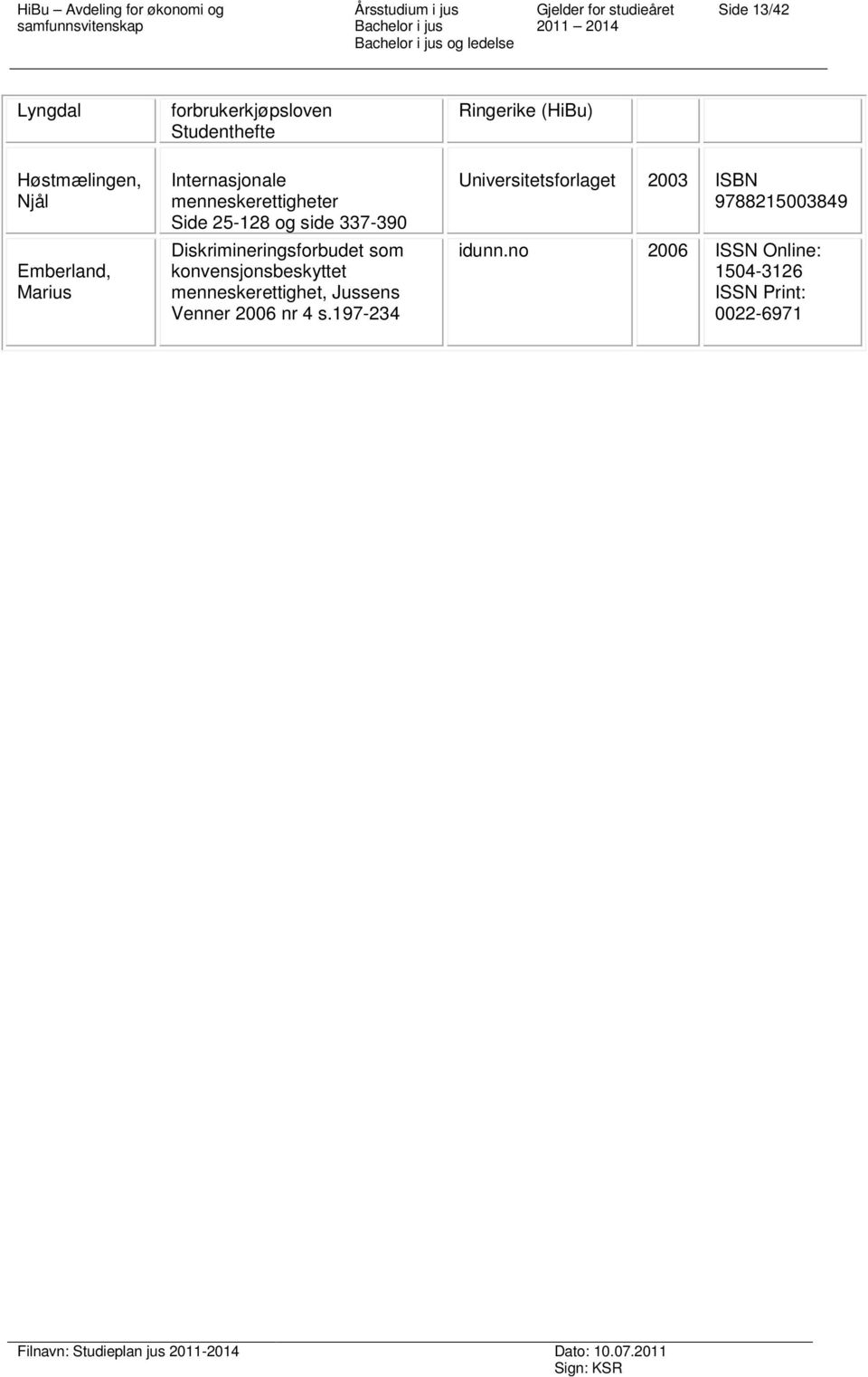 Diskrimineringsforbudet som konvensjonsbeskyttet menneskerettighet, Jussens Venner 2006 nr 4 s.