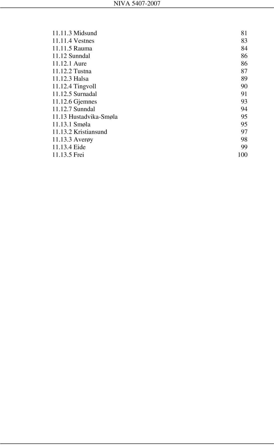 12.7 Sunndal 94 11.13 Hustadvika-Smøla 95 11.13.1 Smøla 95 11.13.2 Kristiansund 97 11.