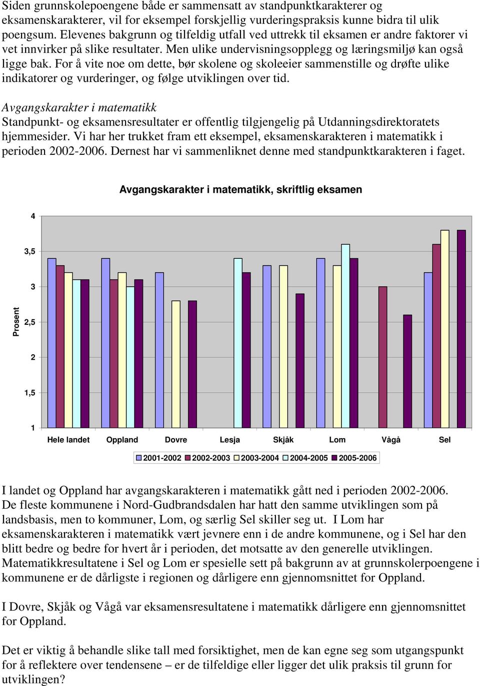 For å vite noe om dette, bør skolene og skoleeier sammenstille og drøfte ulike indikatorer og vurderinger, og følge utviklingen over tid.