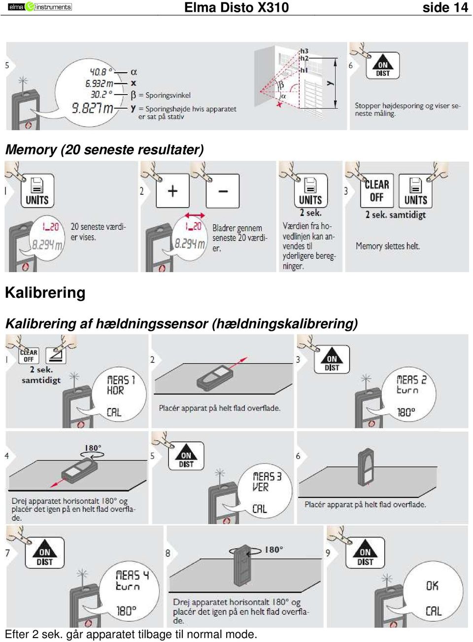 hældningssensor (hældningskalibrering)