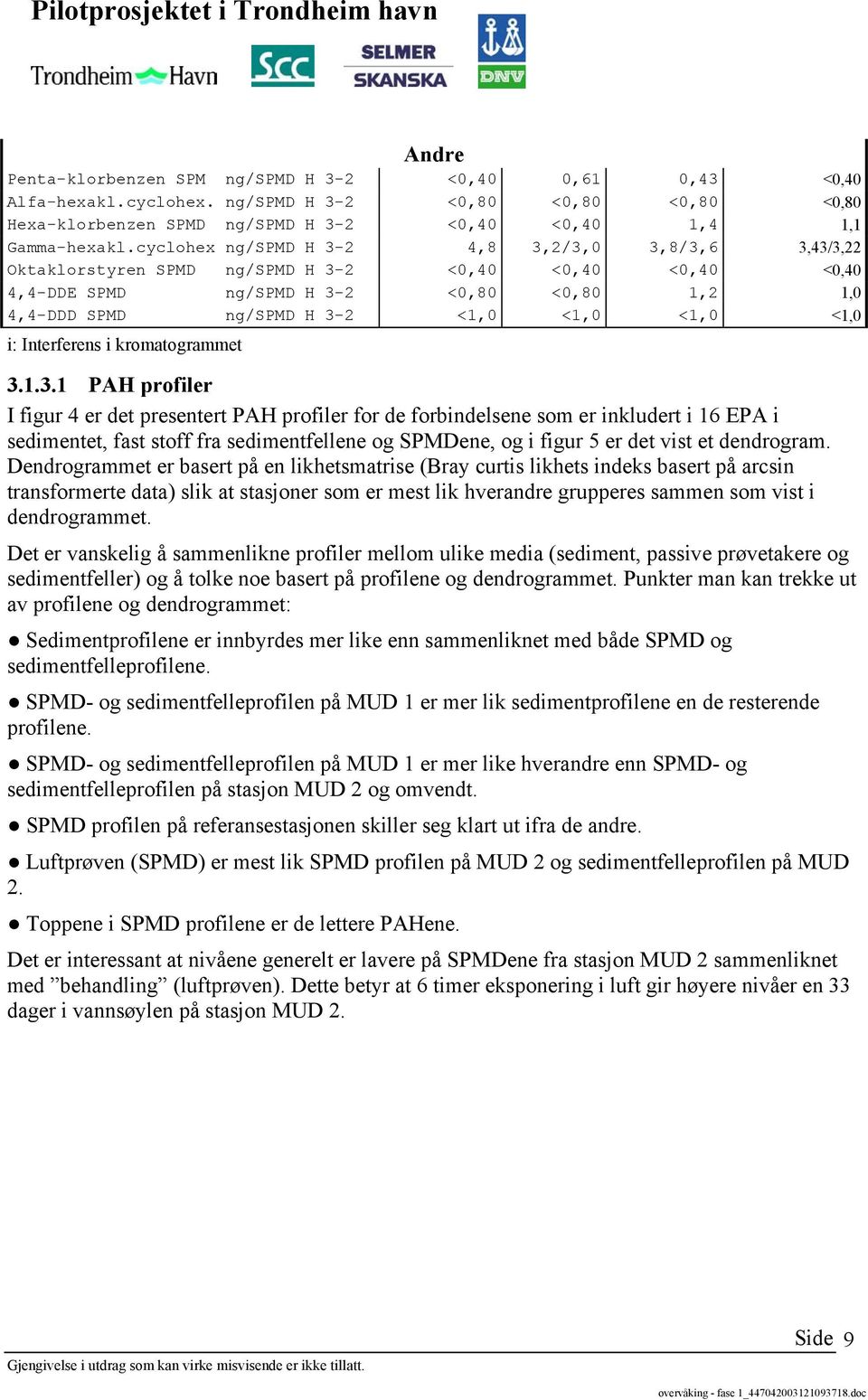 <1,0 i: Interferens i kromatogrammet 3.