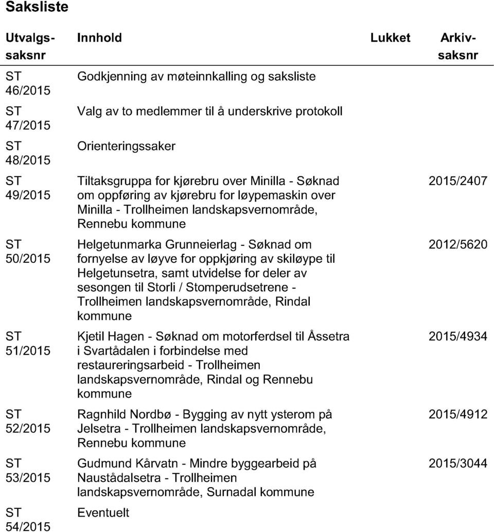 landskapsvernområde, Rennebu kommune Helgetunmarka Grunneierlag - Søknad om fornyelse av løyve for oppkjøring av skiløype til Helgetunsetra, samt utvidelse for deler av sesongen til Storli /