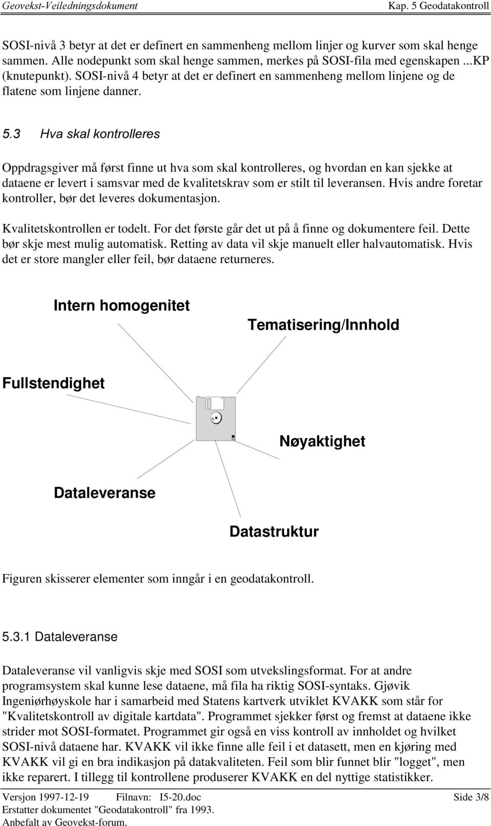 +YDVNDONRQWUROOHUHV Oppdragsgiver må først finne ut hva som skal kontrolleres, og hvordan en kan sjekke at dataene er levert i samsvar med de kvalitetskrav som er stilt til leveransen.