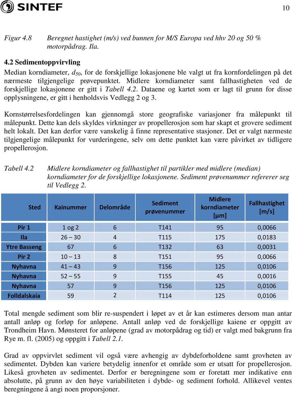 Kornstørrelsesfordelingen kan gjennomgå store geografiske variasjoner fra målepunkt til målepunkt. Dette kan dels skyldes virkninger av propellerosjon som har skapt et grovere sediment helt lokalt.