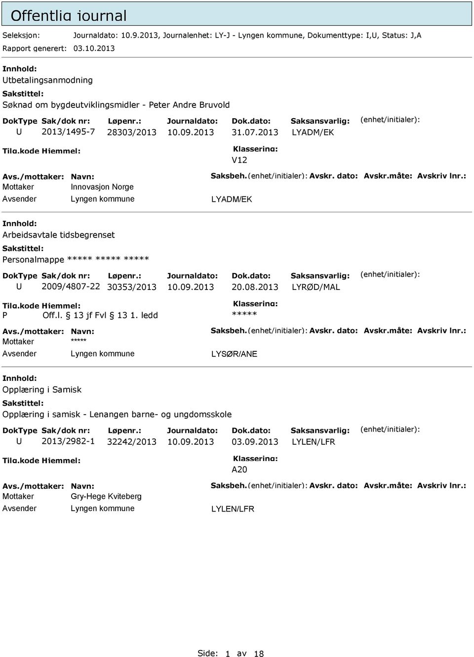 2013 tbetalingsanmodning Søknad om bygdeutviklingsmidler - eter Andre Bruvold 2013/1495-7 28303/2013 31.07.