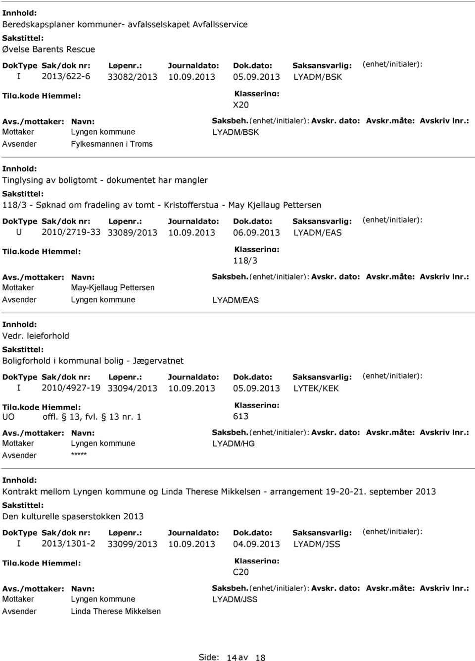 ettersen 2010/2719-33 33089/2013 LYADM/EAS 118/3 May-Kjellaug ettersen LYADM/EAS Vedr. leieforhold Boligforhold i kommunal bolig - Jægervatnet 2010/4927-19 33094/2013 05.