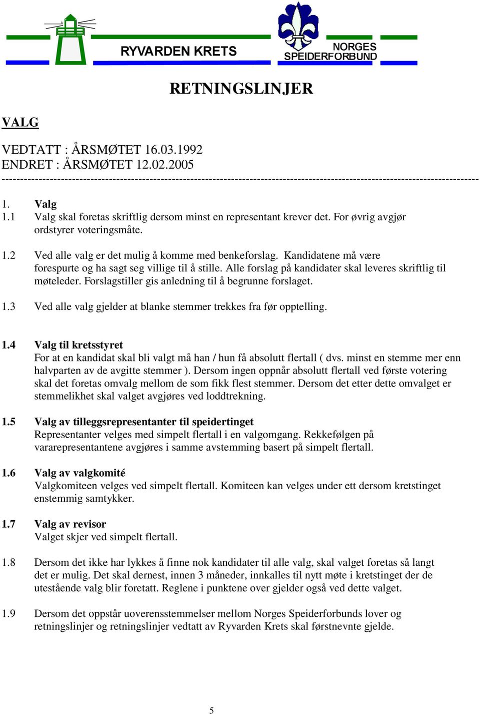 Kandidatene må være forespurte og ha sagt seg villige til å stille. Alle forslag på kandidater skal leveres skriftlig til møteleder. Forslagstiller gis anledning til å begrunne forslaget. 1.