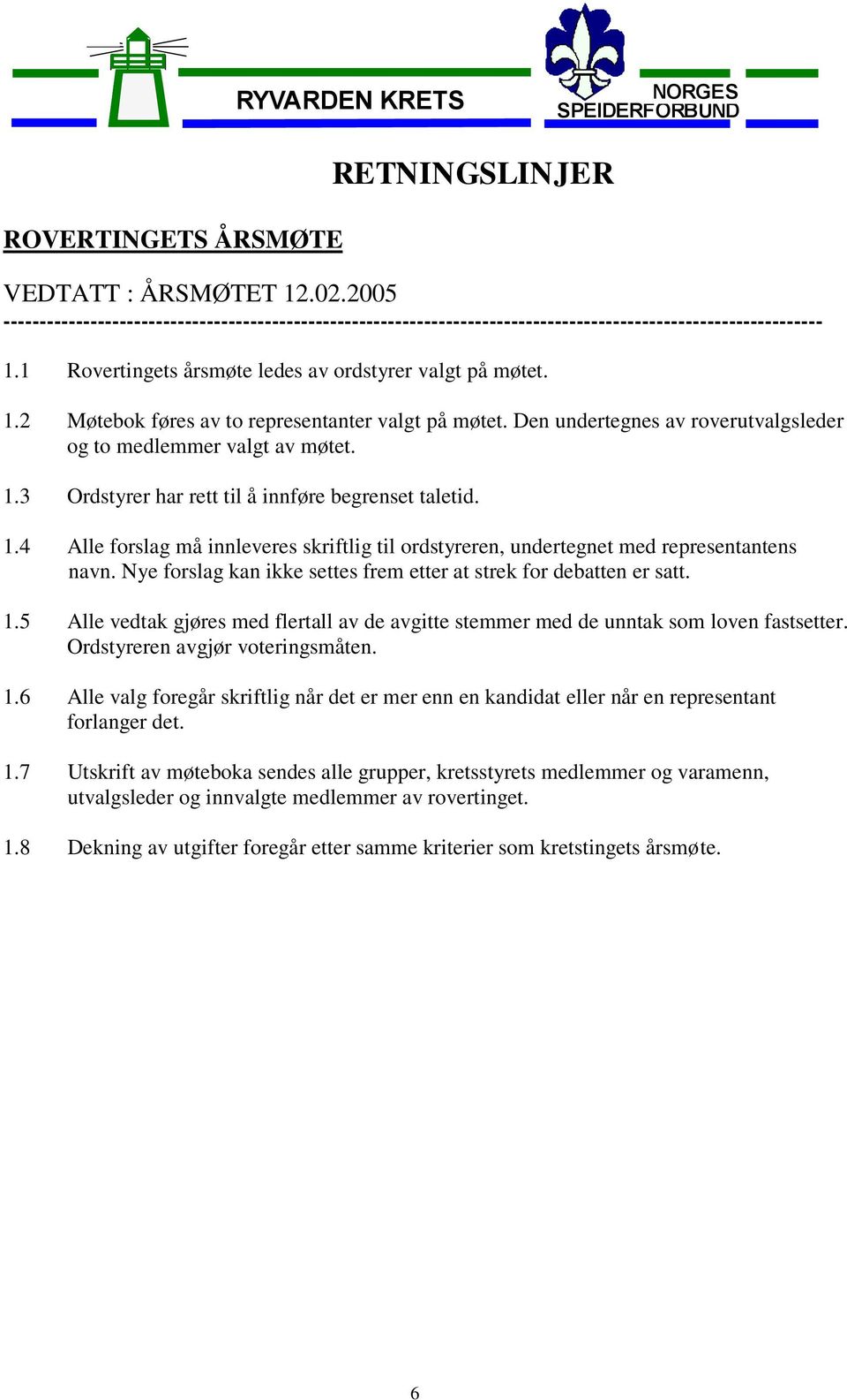 1.4 Alle forslag må innleveres skriftlig til ordstyreren, undertegnet med representantens navn. Nye forslag kan ikke settes frem etter at strek for debatten er satt. 1.