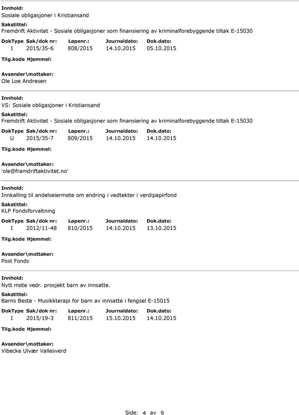 2015/35-7 809/2015 'ole@framdriftaktivitet.