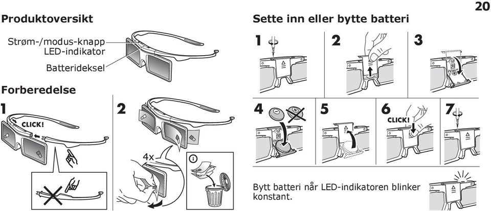 Forberedelse Sette inn eller bytte