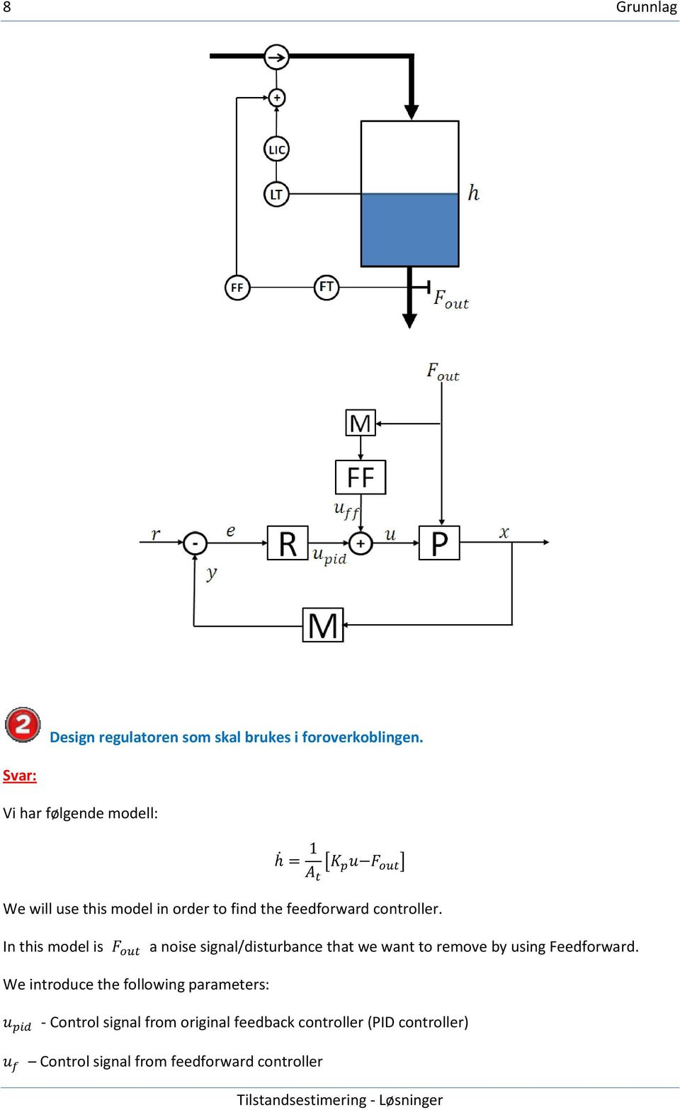 In this model is a noise signal/disturbance that we want to remove by using Feedforward.