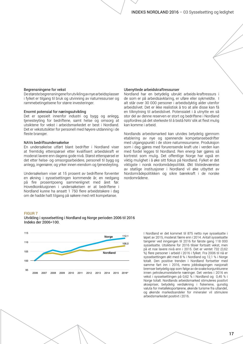 Enormt potensial for næringsutvikling Det er spesielt innenfor industri og bygg og anlegg, tjenesteyting for bedriftene, samt helse og omsorg at utsiktene for vekst i arbeidsmarkedet er best i