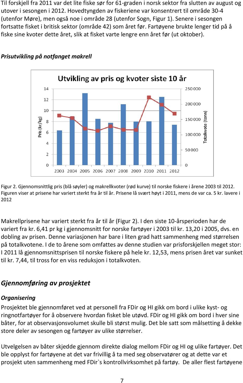 Senere i sesongen fortsatte fisket i britisk sektor (område 42) som året før. Fartøyene brukte lenger tid på å fiske sine kvoter dette året, slik at fisket varte lengre enn året før (ut oktober).