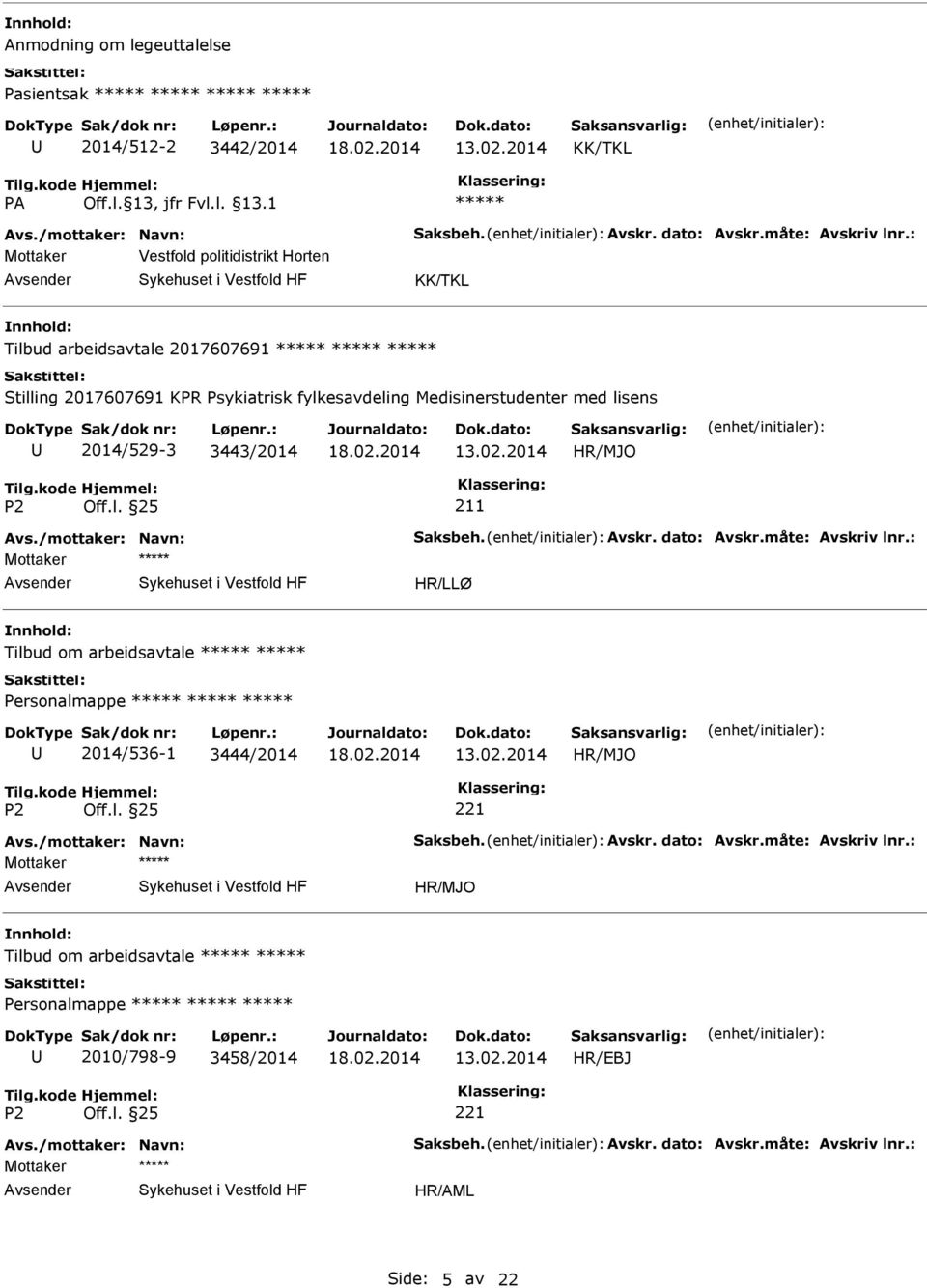 Medisinerstudenter med lisens 2014/529-3 3443/2014 211 Mottaker HR/LLØ Tilbud om arbeidsavtale