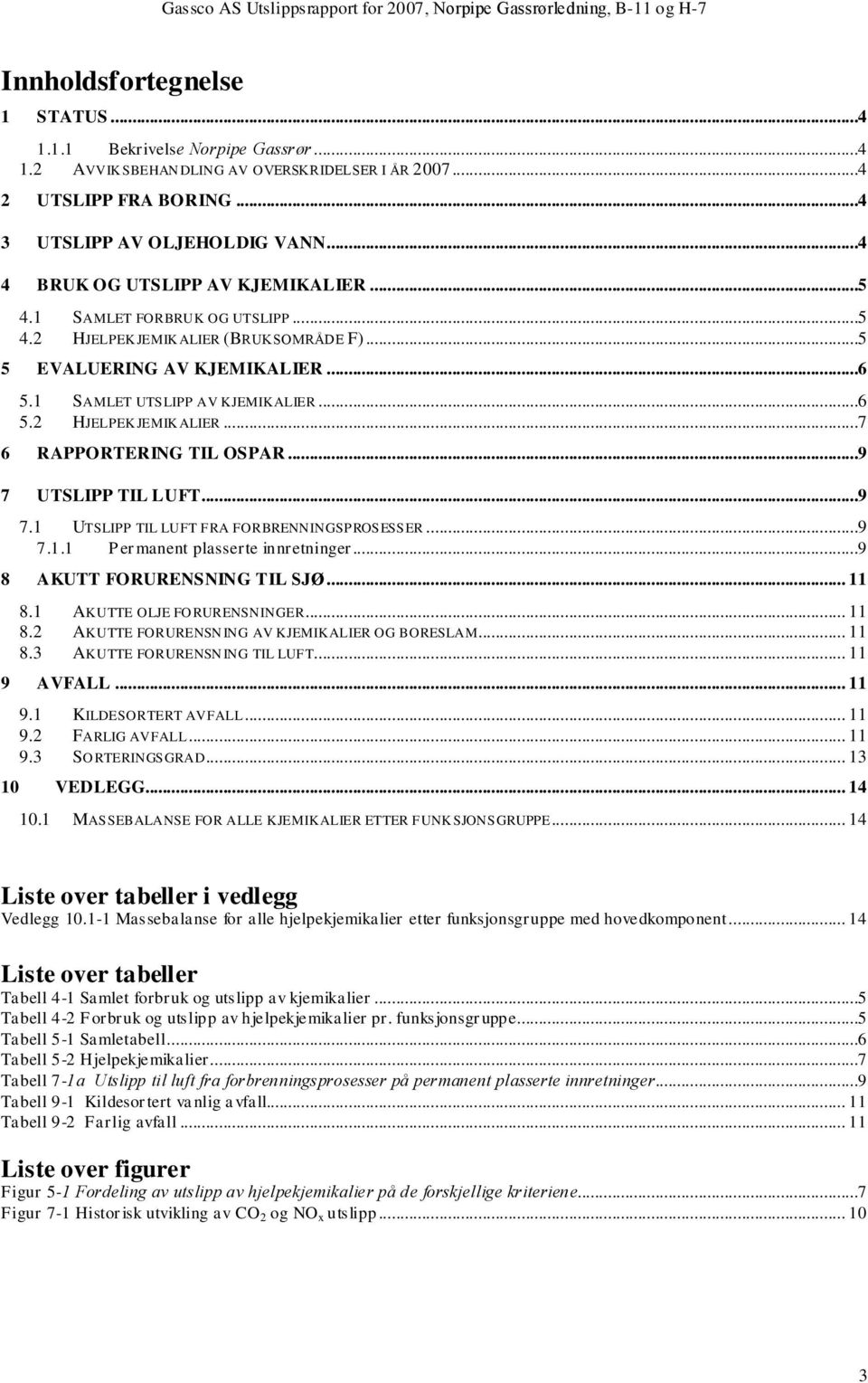 ..9 7 UTSLIPP TIL LUFT...9 7.1 UTSLIPP TIL LUFT FRA FORBRENNINGSPROSESSER...9 7.1.1 Permanent plasserte innretninger...9 8 AKUTT FORURENSNING TIL SJØ... 11 8.