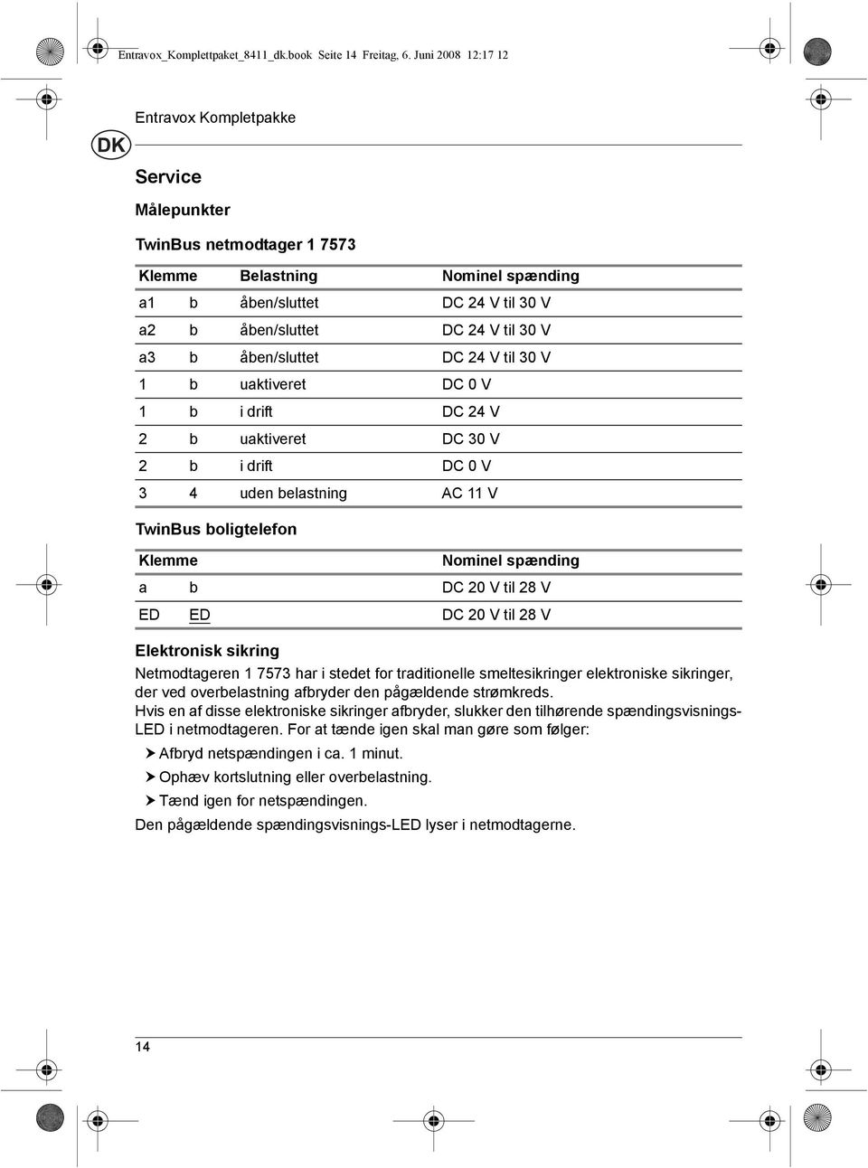 DC 4 V til 30 V b uaktiveret DC 0 V b i drift DC 4 V b uaktiveret DC 30 V b i drift DC 0 V 3 4 uden belastning AC V TwinBus boligtelefon Klemme Nominel spώnding a b DC 0 V til 8 V ED ED DC 0 V til 8