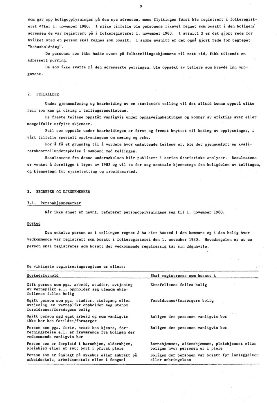 I aysnitt 3 er det gjort rede for hvilket sted en person skal regnes som bosatt. I samme aysnitt er det også gjort rede for begrepet "bohusholdning".