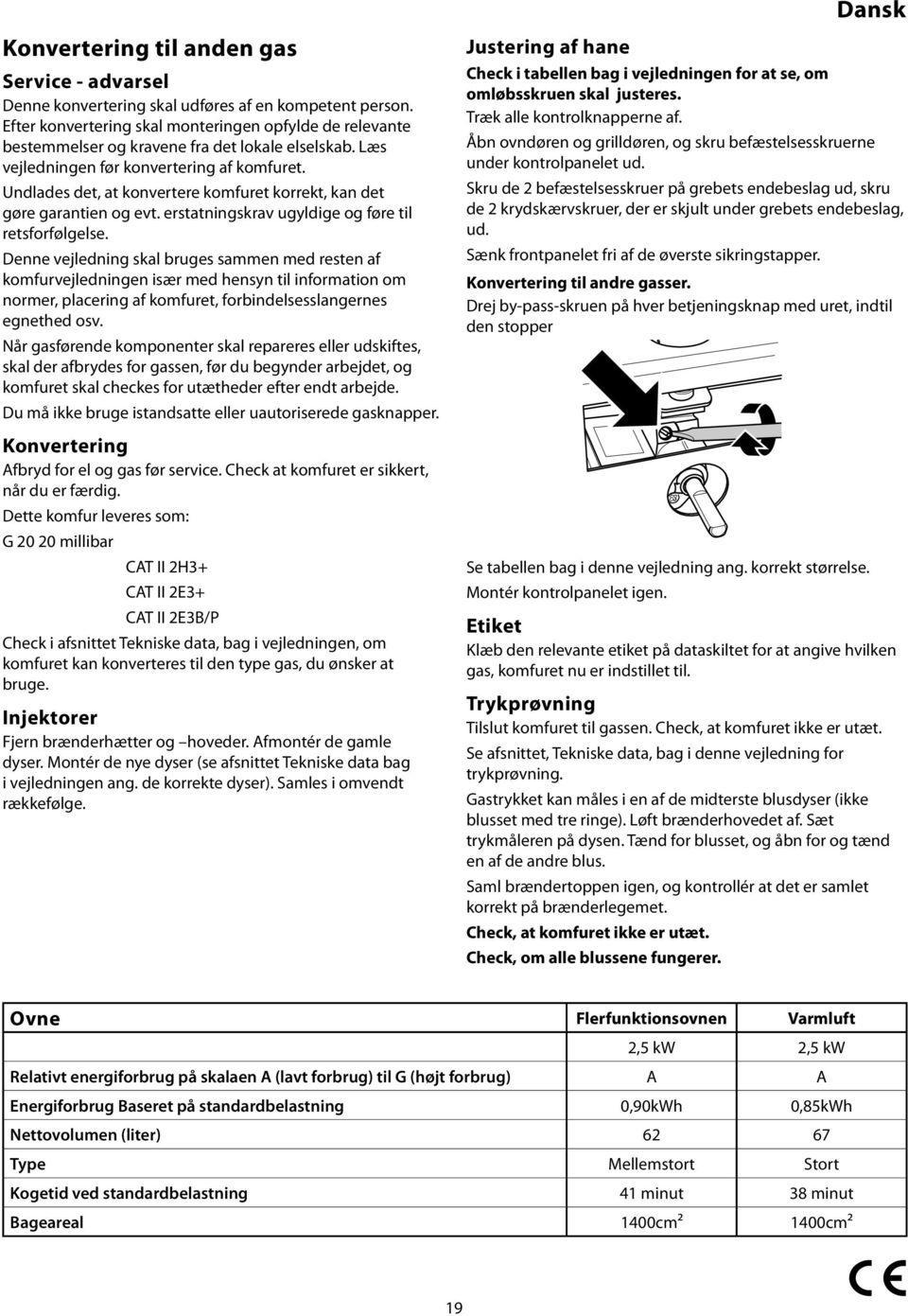 Undlades det, at konvertere komfuret korrekt, kan det gøre garantien og evt. erstatningskrav ugyldige og føre til retsforfølgelse.