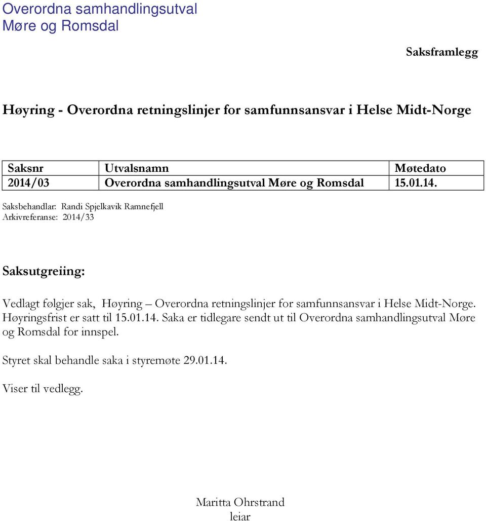 03 Overordna samhandlingsutval Møre og Romsdal 15.01.14.