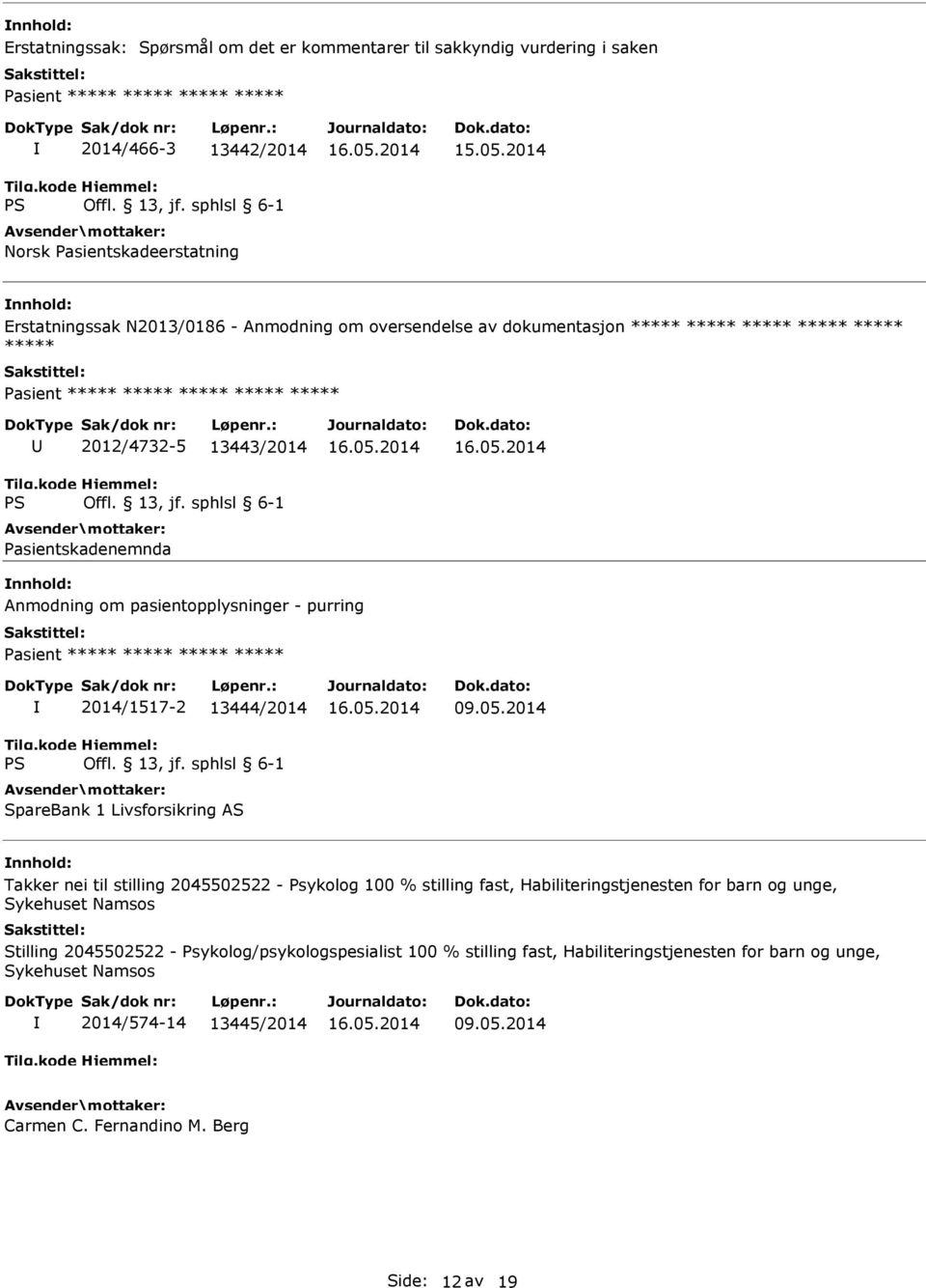 ***** ***** ***** ***** 2014/1517-2 13444/2014 SpareBank 1 Livsforsikring AS 09.05.