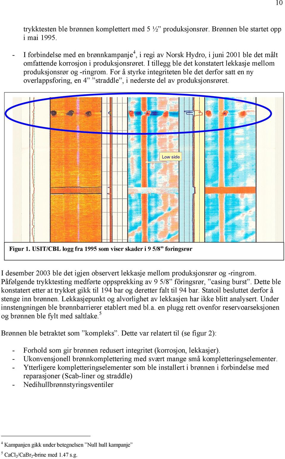 For å styrke integriteten ble det derfor satt en ny overlappsforing, en 4 straddle, i nederste del av produksjonsrøret. Figur 1.