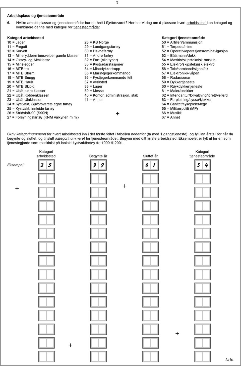 gamle klasser 14 = Oksøy- og Altaklasse 15 = Minelegger 16 = MTB tre 17 = MTB Storm 18 = MTB Snøgg 19 = MTB Hauk 20 = MTB Skjold 21 = Ubåt eldre klasser 22 = Ubåt Kobbenklassen 23 = Ubåt Ulaklassen