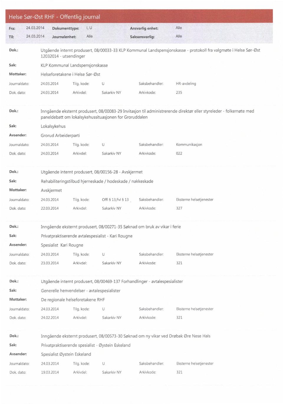 : Inngående eksternt produsert, 08/00083-29 Invitasjon til administrerende direktør eller styreleder - folkemøte med paneldebatt om lokalsykehussituasjonen for Groruddalen Lokalsykehus Grorud