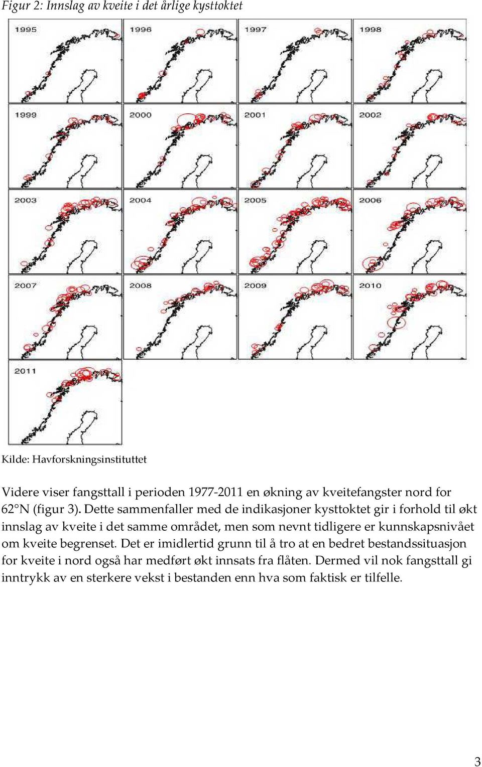 Dette sammenfaller med de indikasjoner kysttoktet gir i forhold til økt innslag av kveite i det samme området, men som nevnt tidligere er