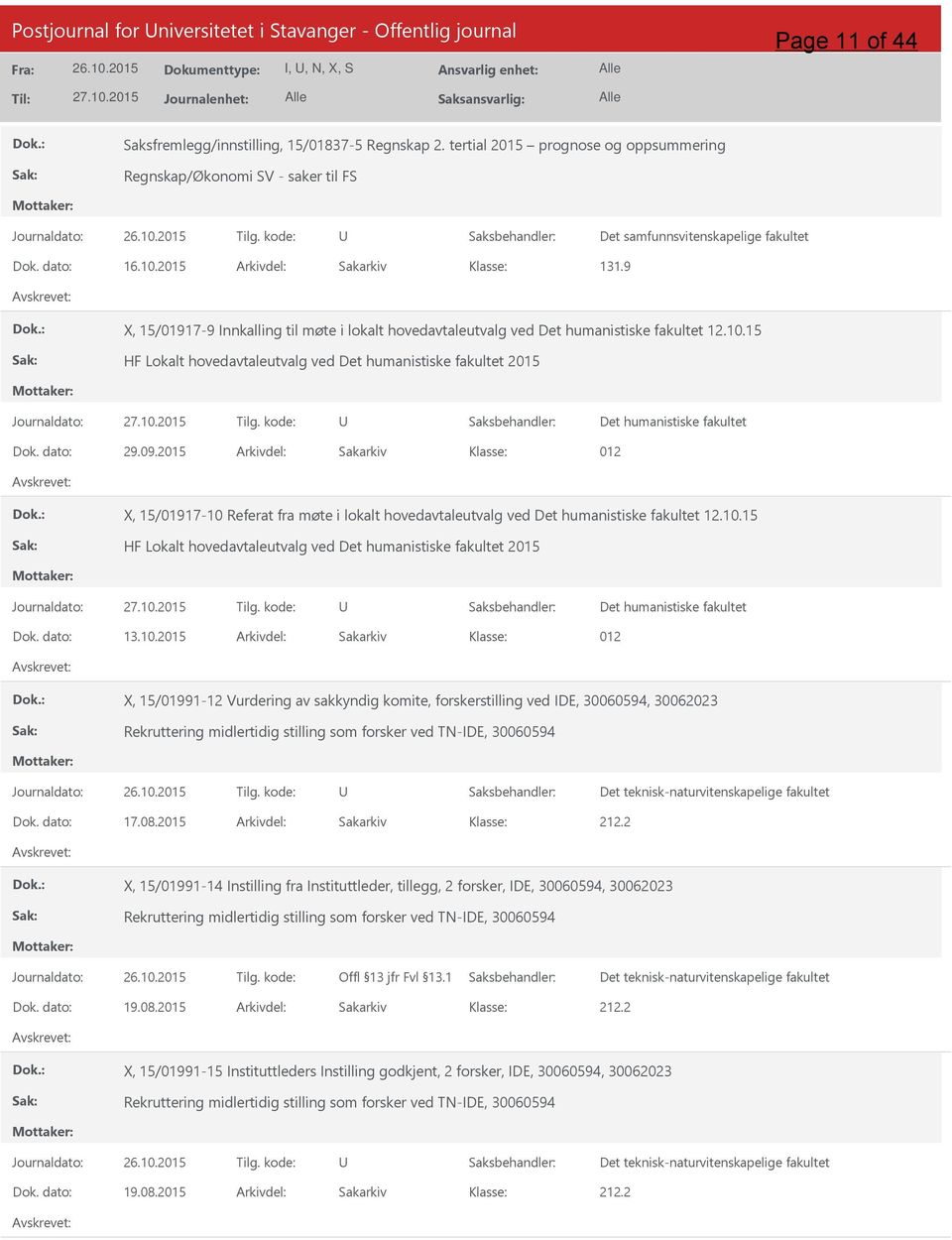 dato: 29.09.2015 Arkivdel: Sakarkiv X, 15/01917-10 