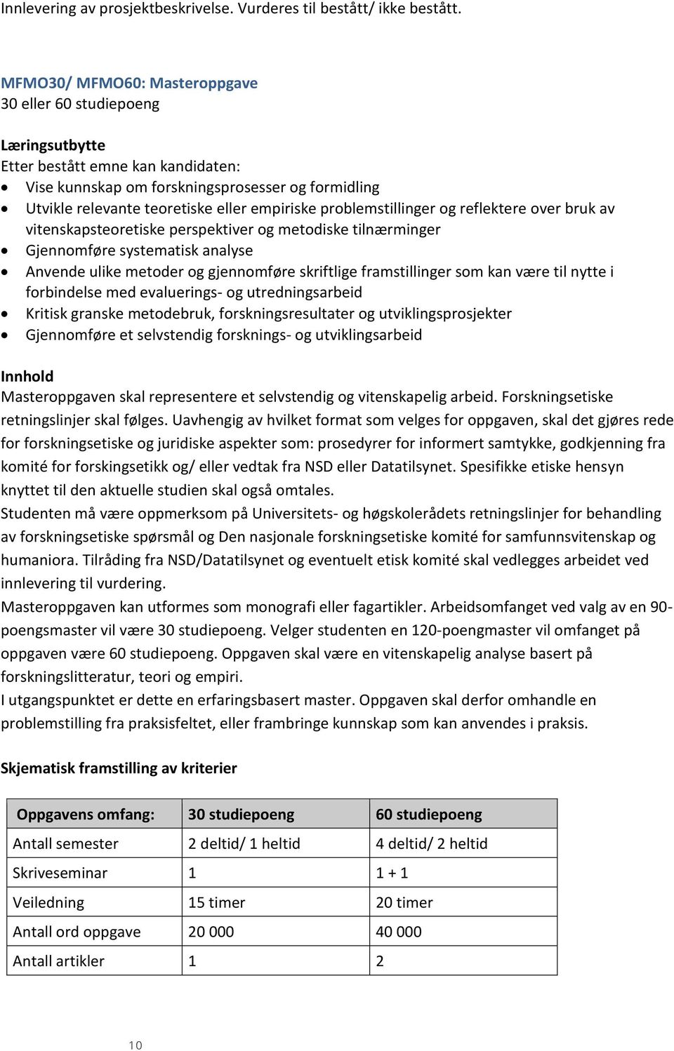 problemstillinger og reflektere over bruk av vitenskapsteoretiske perspektiver og metodiske tilnærminger Gjennomføre systematisk analyse Anvende ulike metoder og gjennomføre skriftlige framstillinger