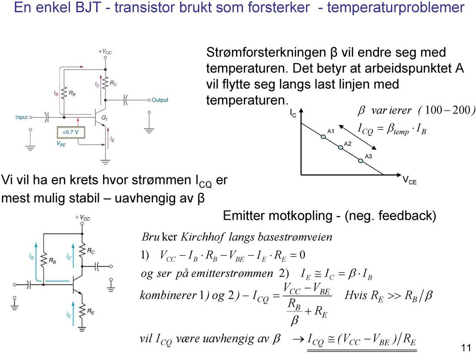 A1 A2 var ierer ( 100 200 ) Q A3 tep i vil ha en krets hvor strøen Q er est uli stabil uavheni av β itter