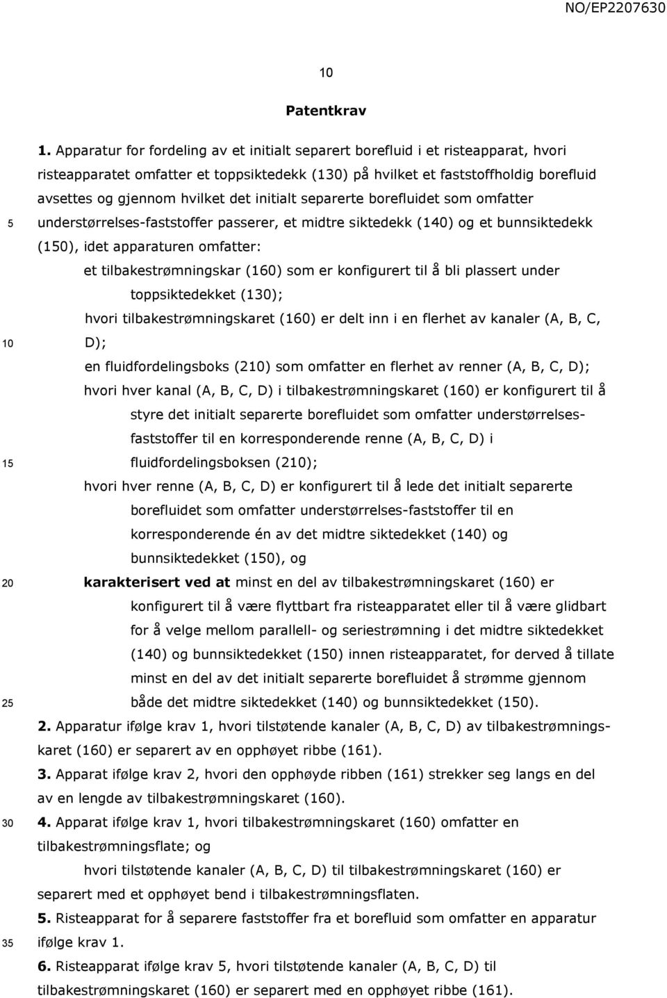 initialt separerte borefluidet som omfatter understørrelses-faststoffer passerer, et midtre siktedekk (140) og et bunnsiktedekk (), idet apparaturen omfatter: et tilbakestrømningskar (160) som er