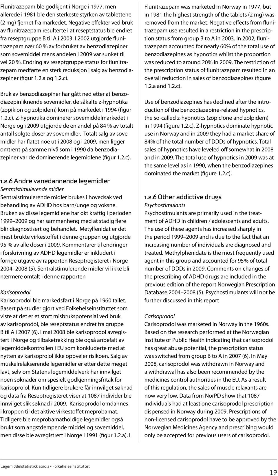 I 2002 utgjorde flunitrazepam nær 60 % av forbruket av benzodiazepiner som sovemiddel mens andelen i 2009 var sunket til vel 20 %.