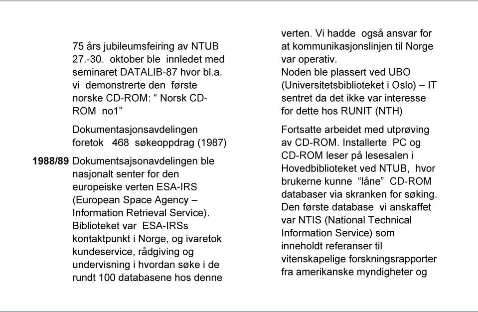 et DATALIB-87 hvor bl.a.