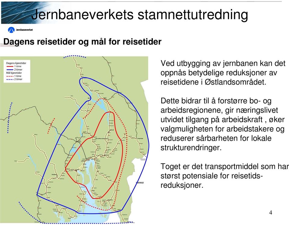 Dette bidrar til å forstørre bo- og arbeidsregionene, gir næringslivet utvidet tilgang på arbeidskraft,