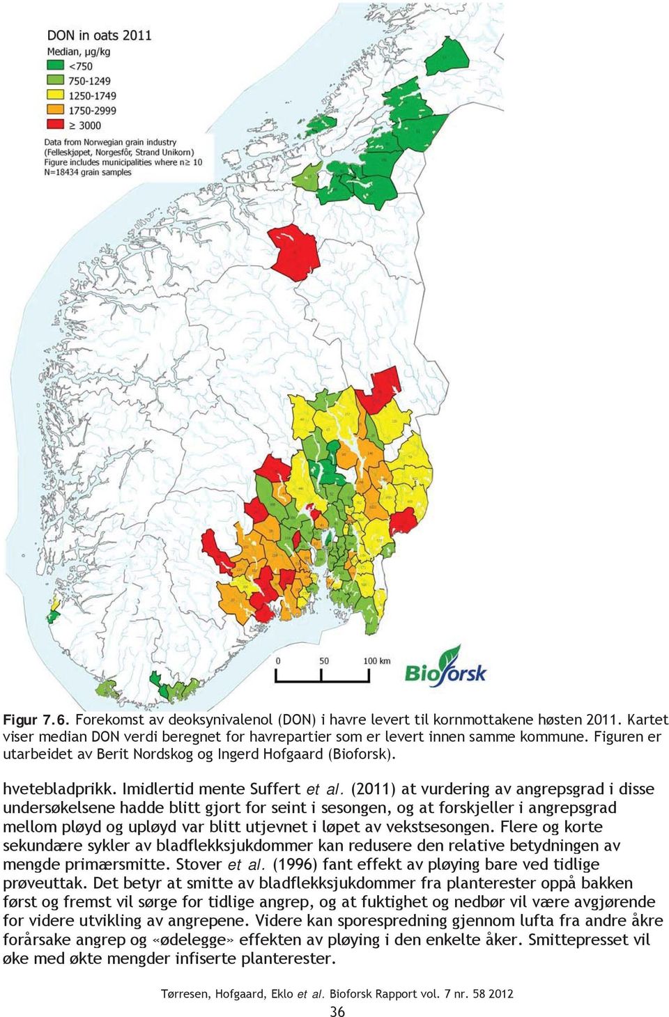 (2011) at vurdering av angrepsgrad i disse undersøkelsene hadde blitt gjort for seint i sesongen, og at forskjeller i angrepsgrad mellom pløyd og upløyd var blitt utjevnet i løpet av vekstsesongen.