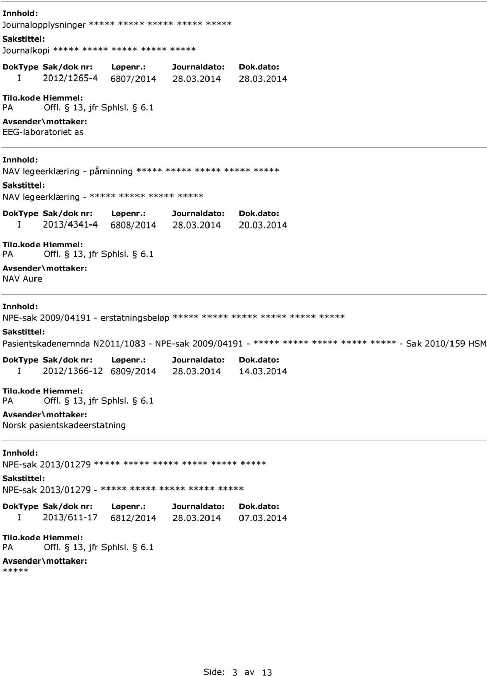 2014 NPE-sak 2009/04191 - erstatningsbeløp Pasientskadenemnda N2011/1083 - NPE-sak 2009/04191 - -