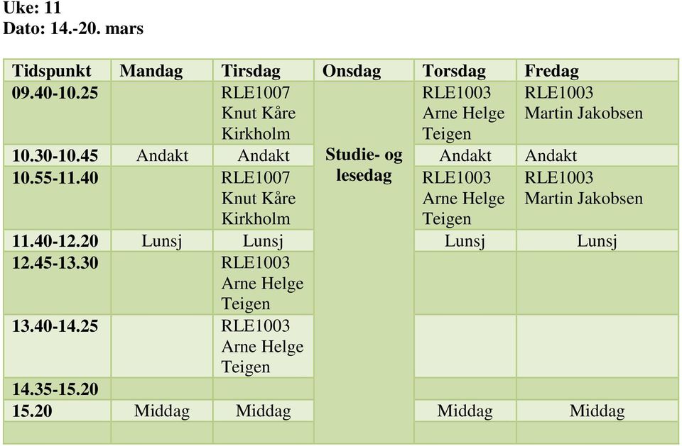 45 Studie- og 10.