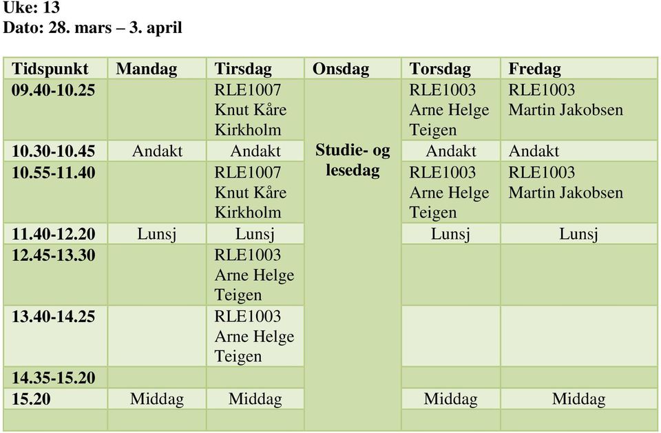 45 Studie- og 10.55-11.