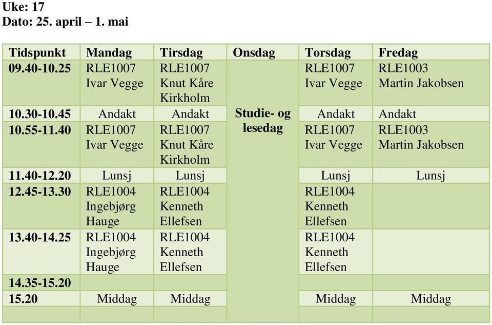 40 Ivar Vegge Ivar Vegge 12.45-13.