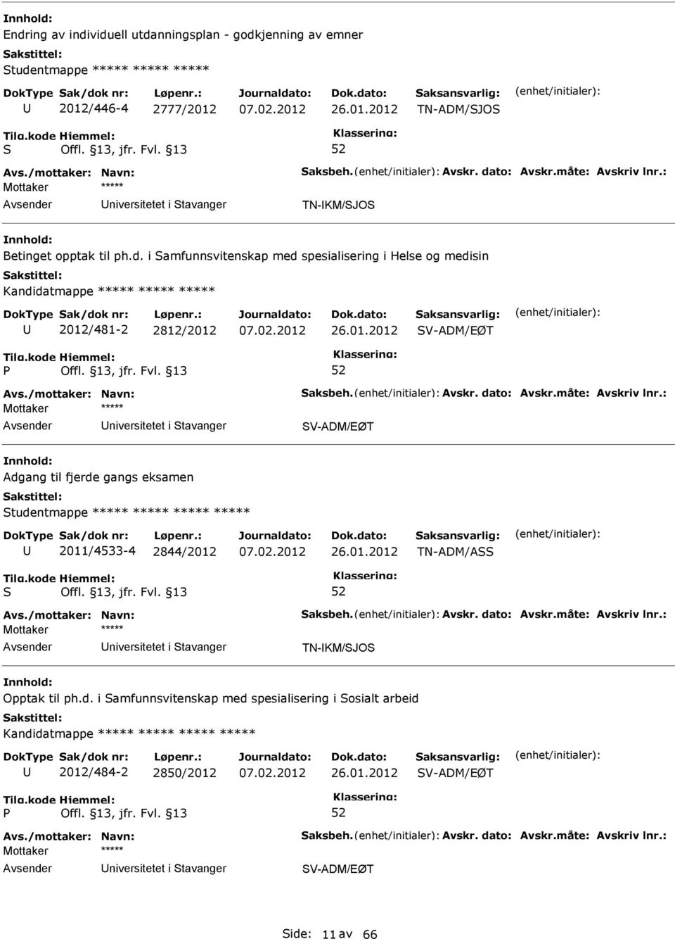 i amfunnsvitenskap med spesialisering i Helse og medisin Kandidatmappe 2/481-2 2812/2 26.01.