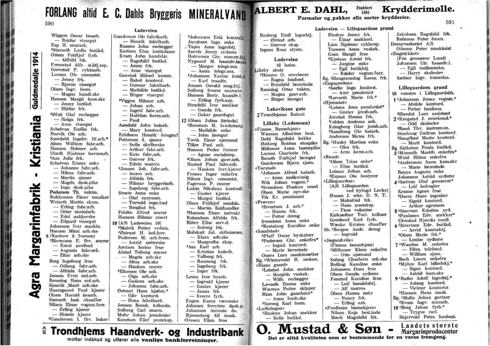 Arne Vsergut fsehalvan Emffle frk. 'Norvk Ole arb. Samdata Ingebr. tlf.arb.* Atoes. Wllam fabnamb. Hamsen 'Helmer arb. Ulsetlh Hjalmar faavnearb. 4 Aas Jule frk. Schclvart Emma enlke Johanna fabr.arb. Hlma fahr.